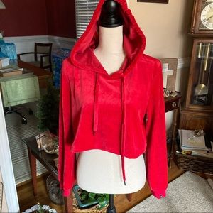 NWT True Religion Red Cropped Hoodie